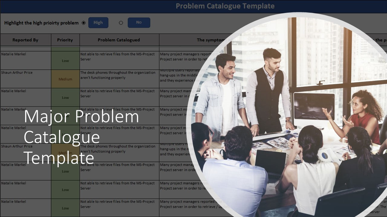 Major Problem Catalogue Template ITSM Problem Management Catalogue T