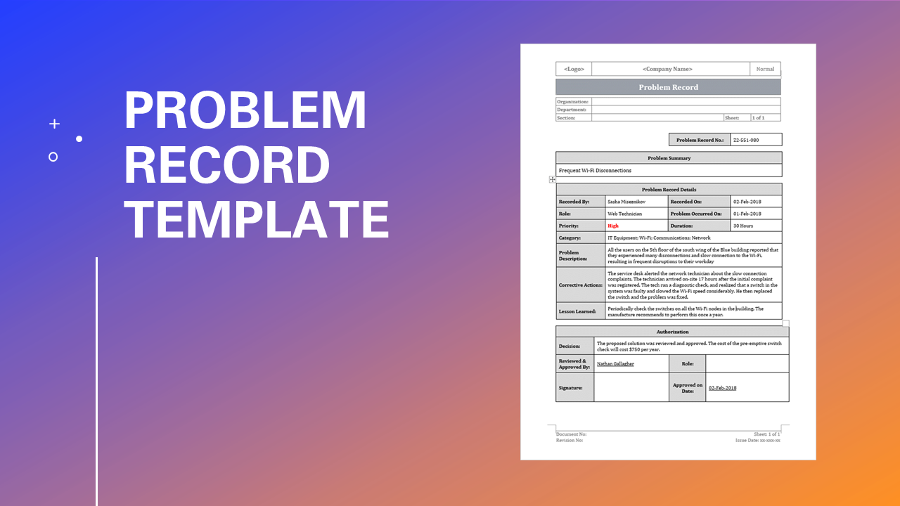 Problem Record Template – ITSM Docs - ITSM Documents & Templates