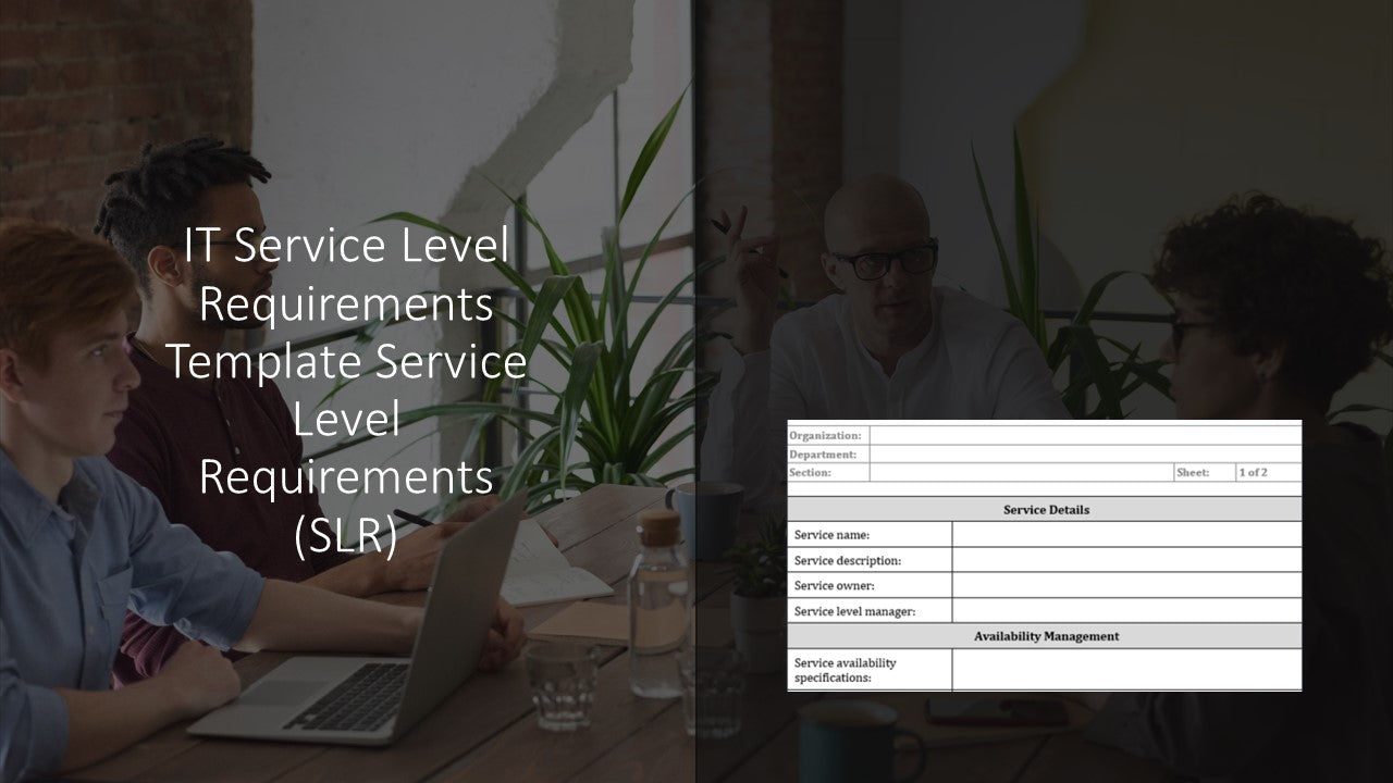 IT Service Level Requirements Template Service Level Requirements (SLR ...