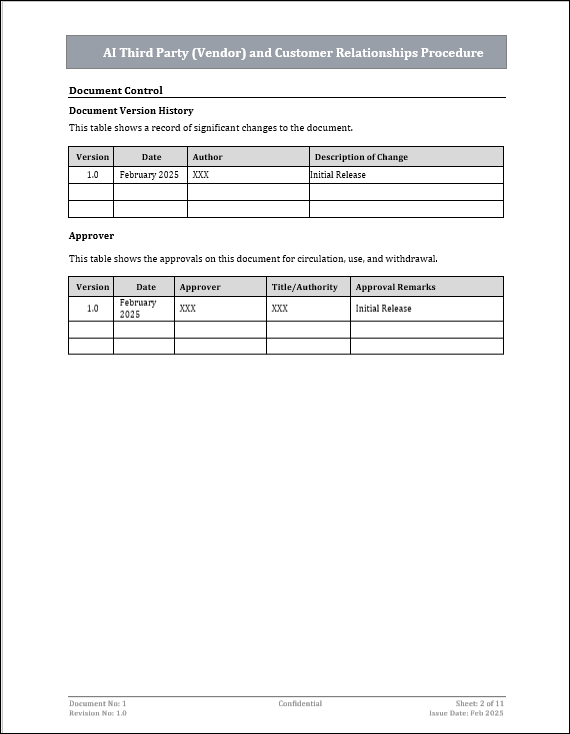 ISO 42001 AI Third Party and Customer Relationships Procedure