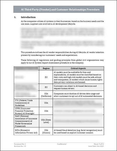 ISO 42001 AI Third Party and Customer Relationships Procedure