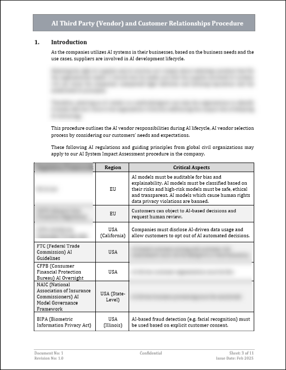 ISO 42001 AI Third Party and Customer Relationships Procedure
