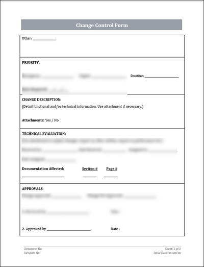 ISO 42001 Change Control Form Template