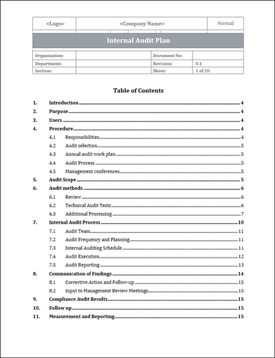 ISO 42001 Internal Audit Plan Template