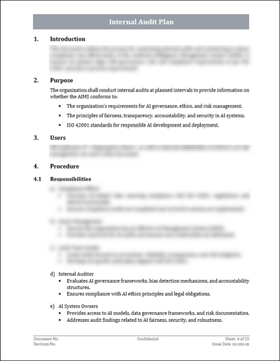 ISO 42001 Internal Audit Plan Template