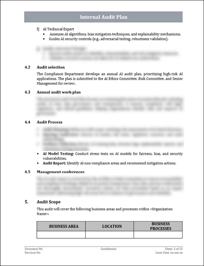 ISO 42001 Internal Audit Plan Template
