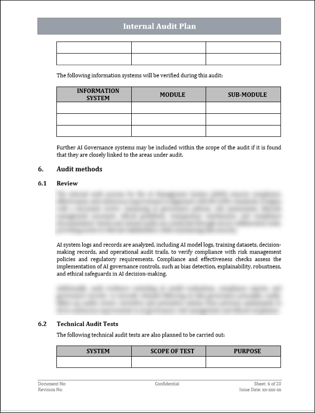 ISO 42001 Internal Audit Plan Template