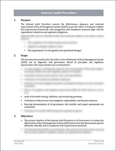 ISO 42001 Internal Audit Procedure Template