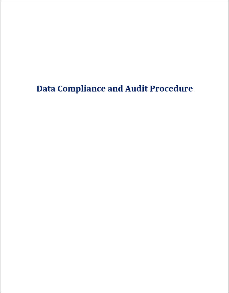 Data Audit and Compliance Procedure Template