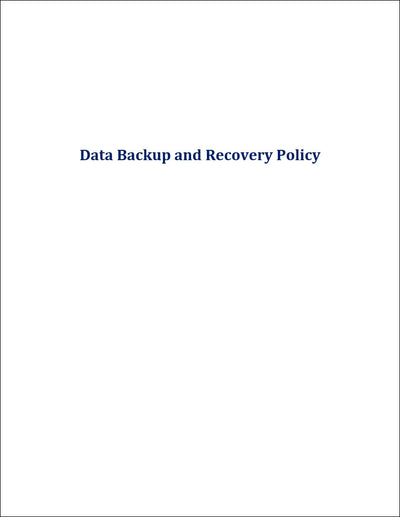 Data Backup and Recovery Policy Template
