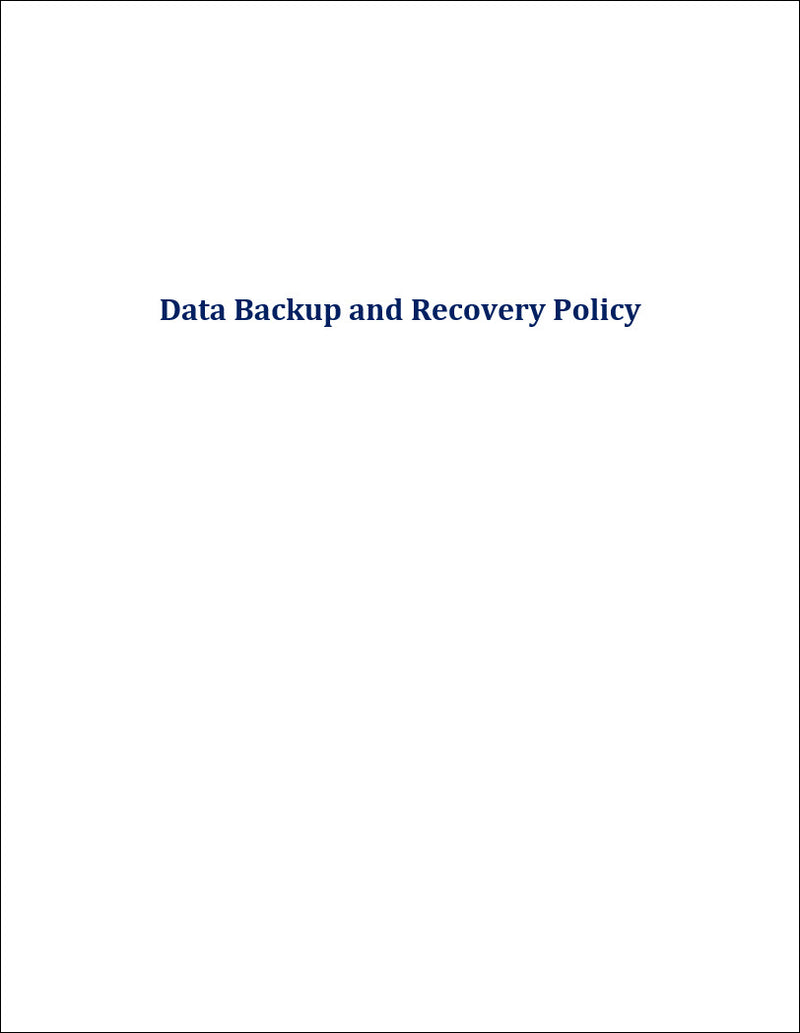Data Backup and Recovery Policy Template
