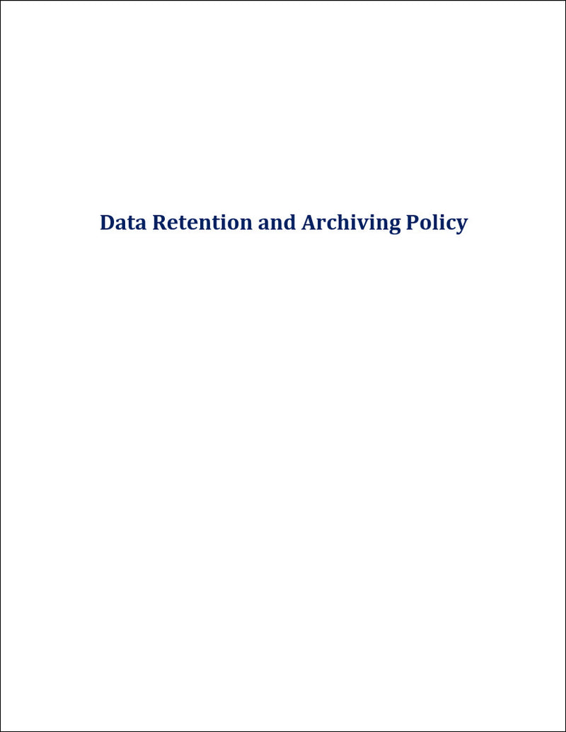 Data Retention and Archiving Policy Template