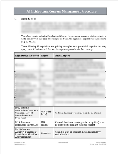 ISO 42001 AI Incident and Concern Management Procedure Template