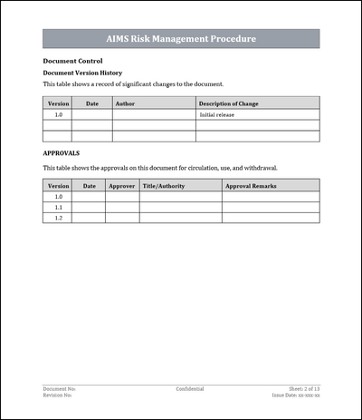 ISO 42001 Risk Management Procedure Template