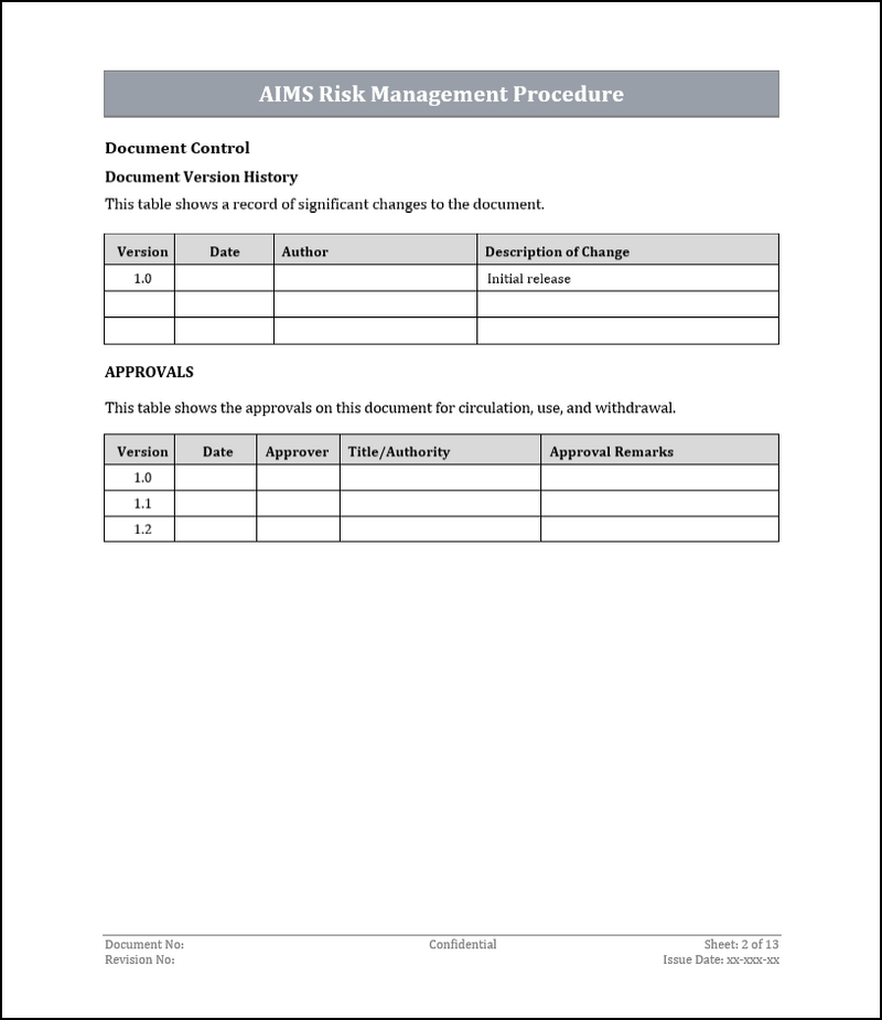 ISO 42001 Risk Management Procedure Template