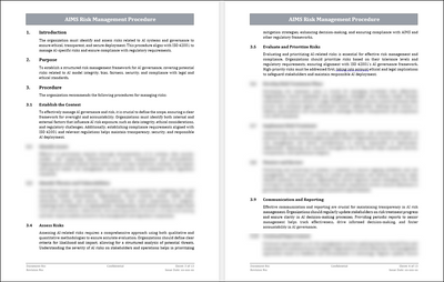 ISO 42001 Risk Management Procedure Template