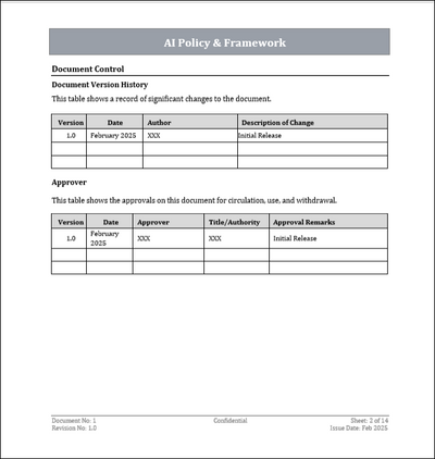 ISO 42001 AI Policy & Framework Template