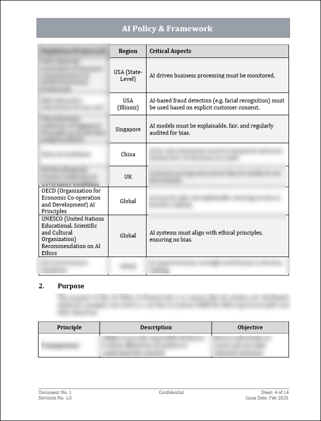 ISO 42001 AI Policy & Framework Template