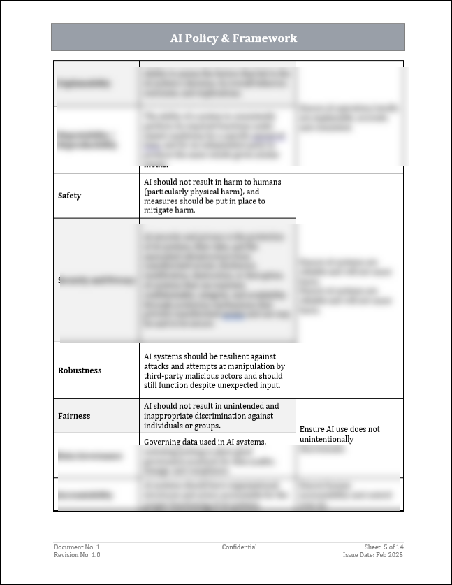 ISO 42001 AI Policy & Framework Template