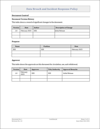 Data Breach and Incident Response Policy Template