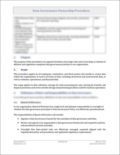 Data Governance Ownership Procedure Template