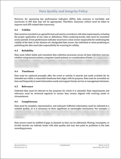 Data Quality and Integrity Policy Template