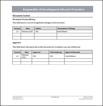 ISO 42001 Responsible AI Development Lifecycle Procedure Template