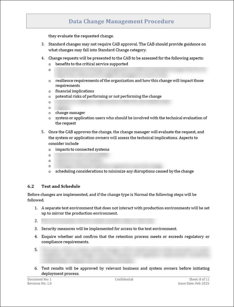 Data Change Management Procedure Template