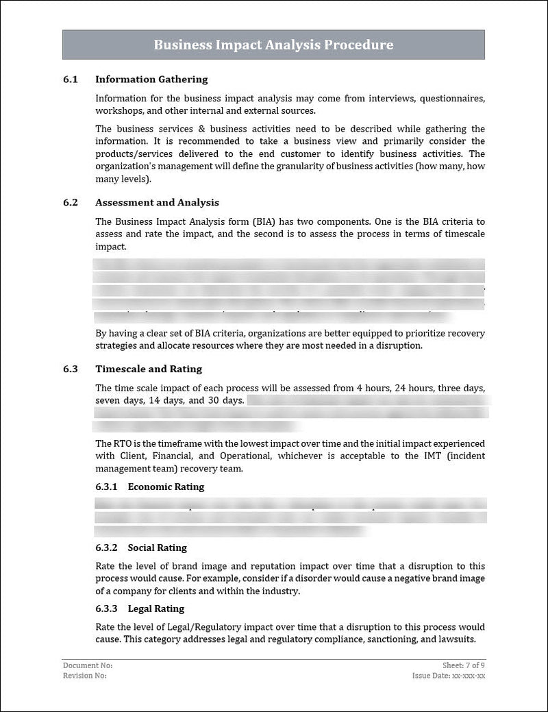 ISO 22301 Documentation Toolkit for Business Continuity