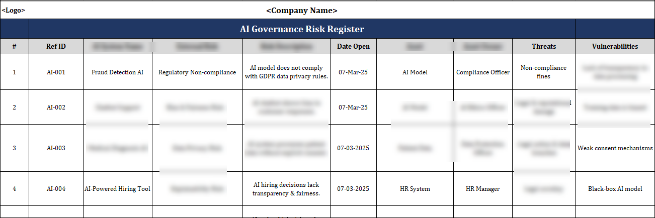 ISO 42001 Risk Register Template – ITSM Docs - ITSM Documents & Templates