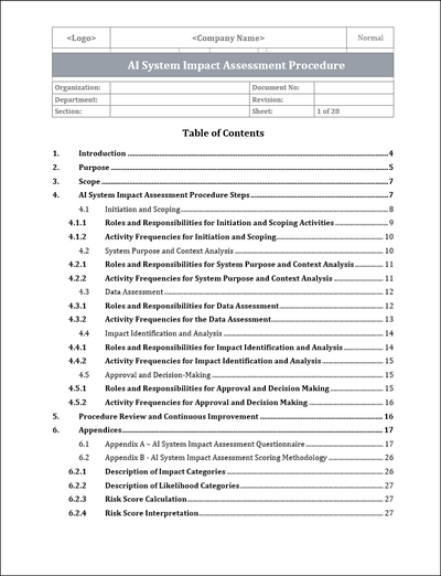 AI System Impact Assessment Procedure