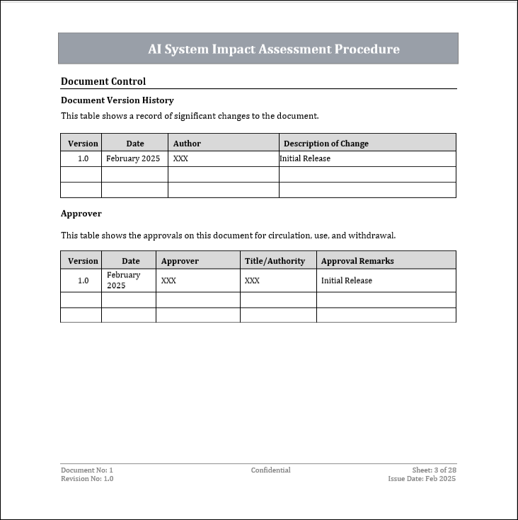ISO 42001 AI System Impact Assessment Procedure