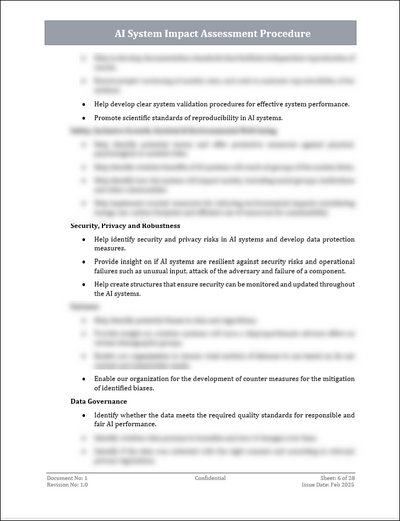 ISO 42001 AI System Impact Assessment Procedure