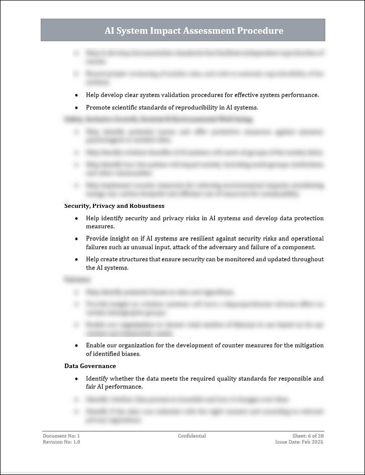 ISO 42001 AI System Impact Assessment Procedure