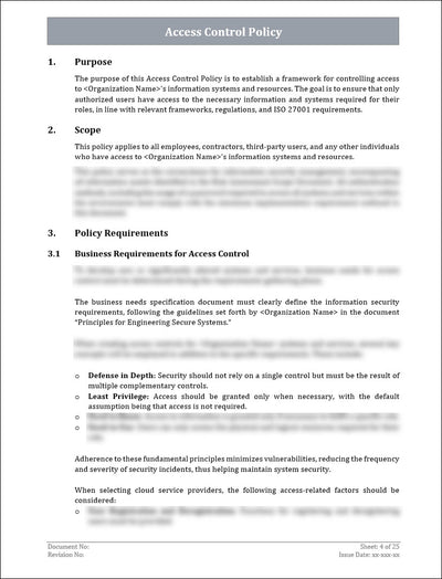 Access Control Policy Template