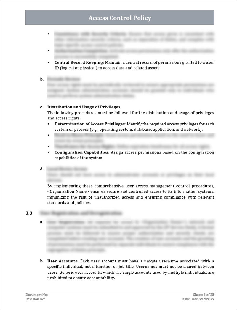 Access Control Policy Template – ITSM Docs - ITSM Documents & Templates