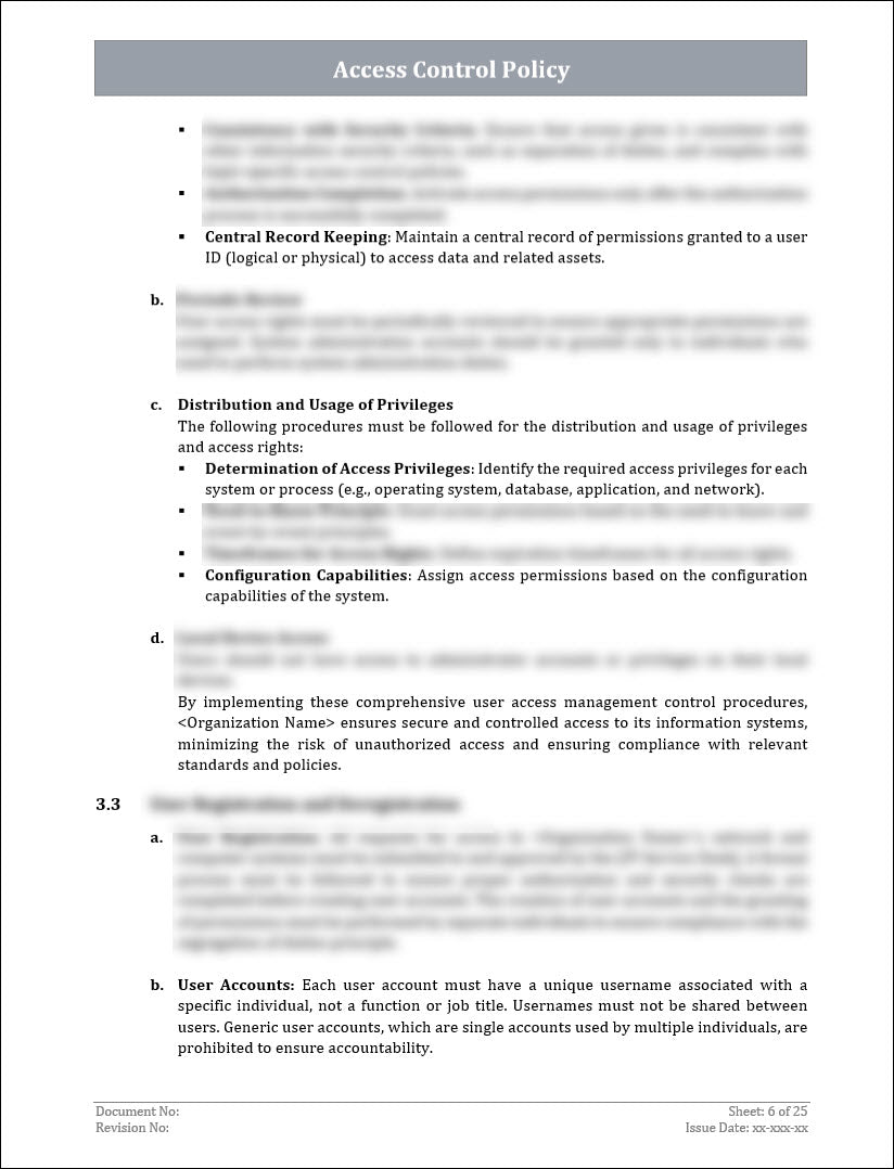 Policy Based Access Control Simple Example Access Control Policy Template – ITSM Docs - ITSM Documents & Templates