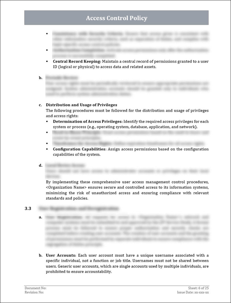 Access Control Policy Template – ITSM Docs - ITSM Documents & Templates
