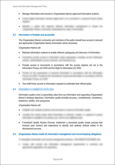 Asset and Information Management Policy Template