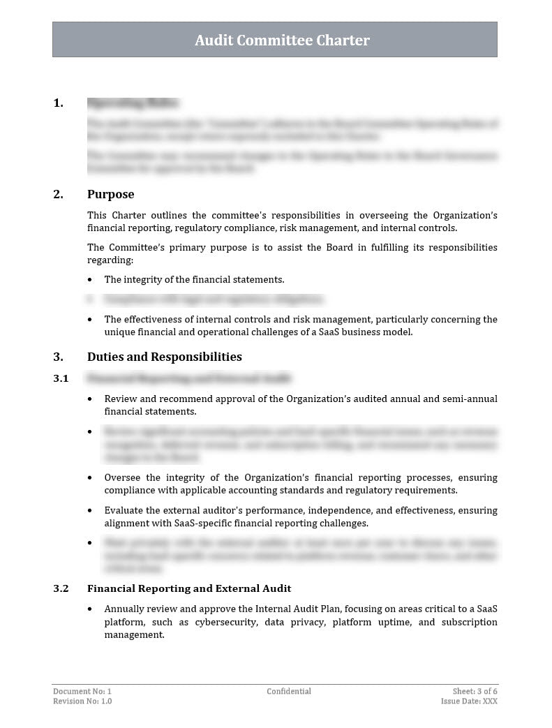 Audit Committee Charter Template