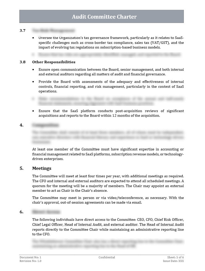Audit Committee Charter Template