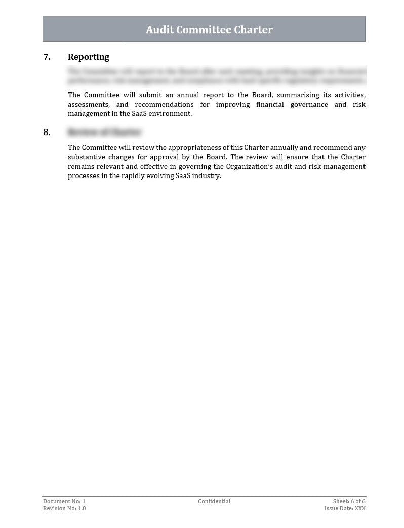 Audit Committee Charter Template