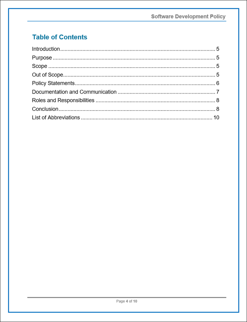 COBIT Software Development Policy Template – ITSM Docs - ITSM Documents ...
