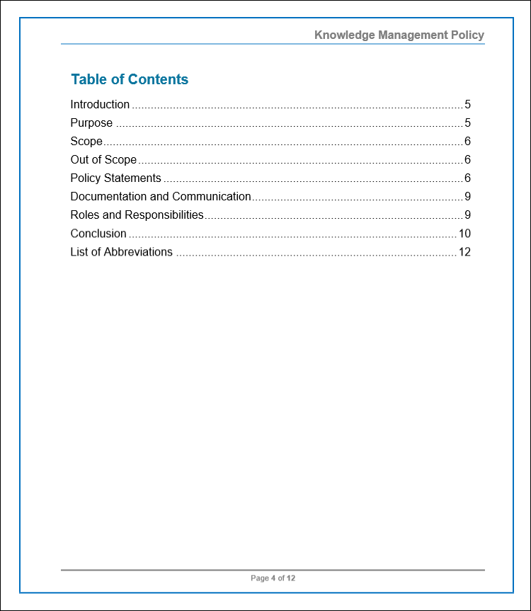 COBIT Knowledge Management Policy Template – ITSM Docs - ITSM Documents ...