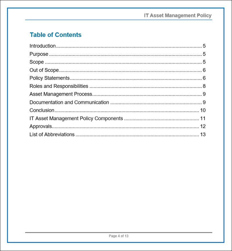 Asset Inventory Policy Examples COBIT Asset Management Policy Template – ITSM Docs - ITSM Documents ...