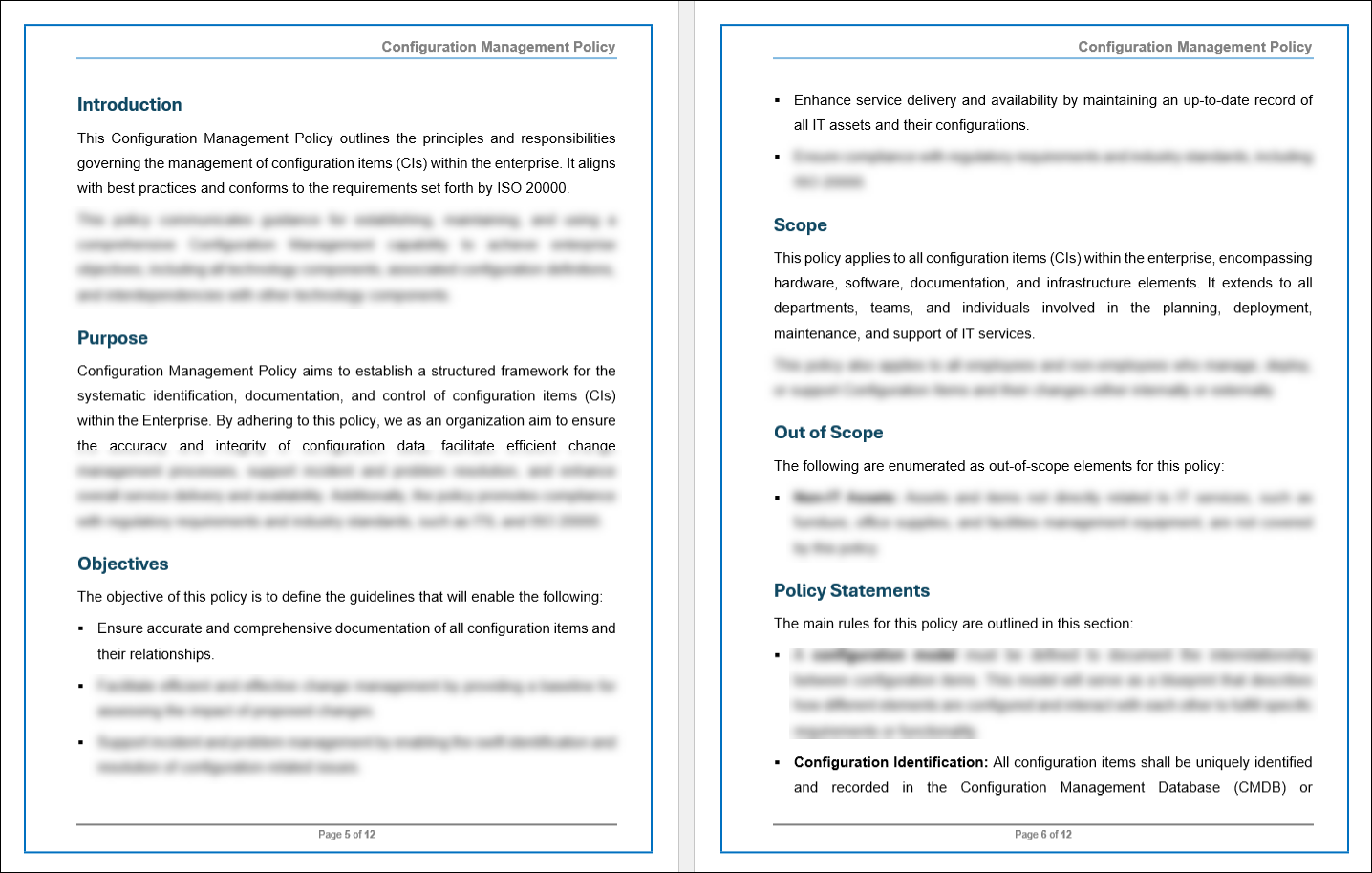 Document Configuration Controltemplate COBIT Configuration Management Policy Template – ITSM Docs - ITSM ...