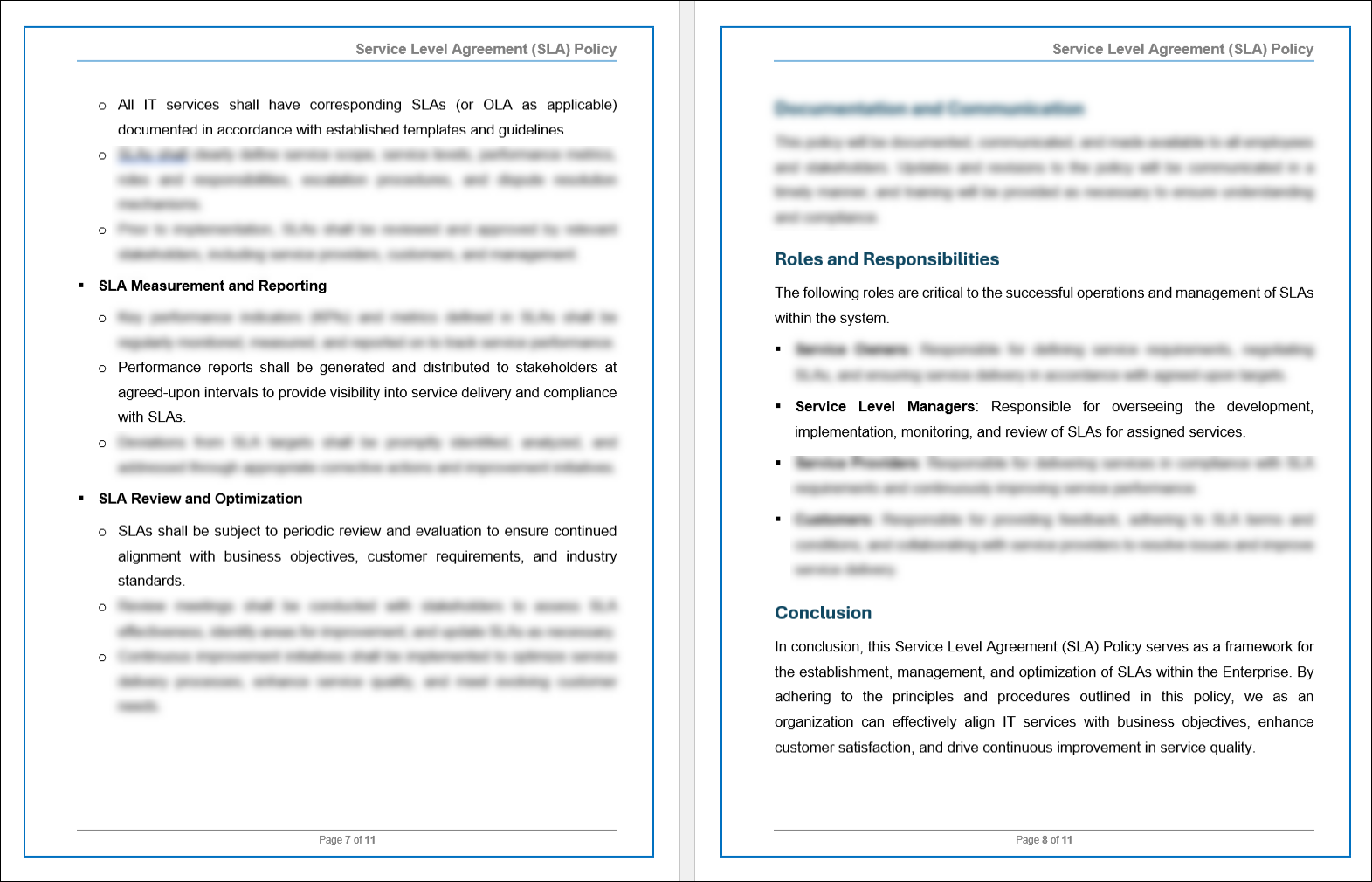 Software Sla Example COBIT BAI10 Service level agreement (SLA) Policy Template – ITSM Docs ...