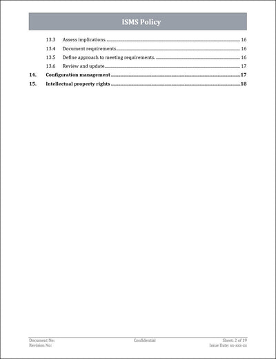 COSO ISMS Policy Template