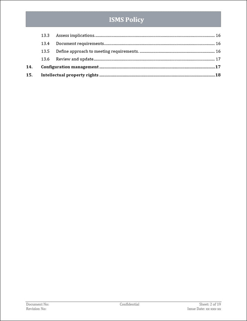COSO ISMS Policy Template
