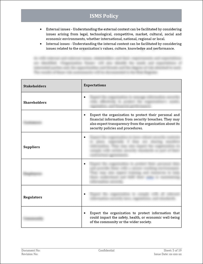 COSO ISMS Policy Template